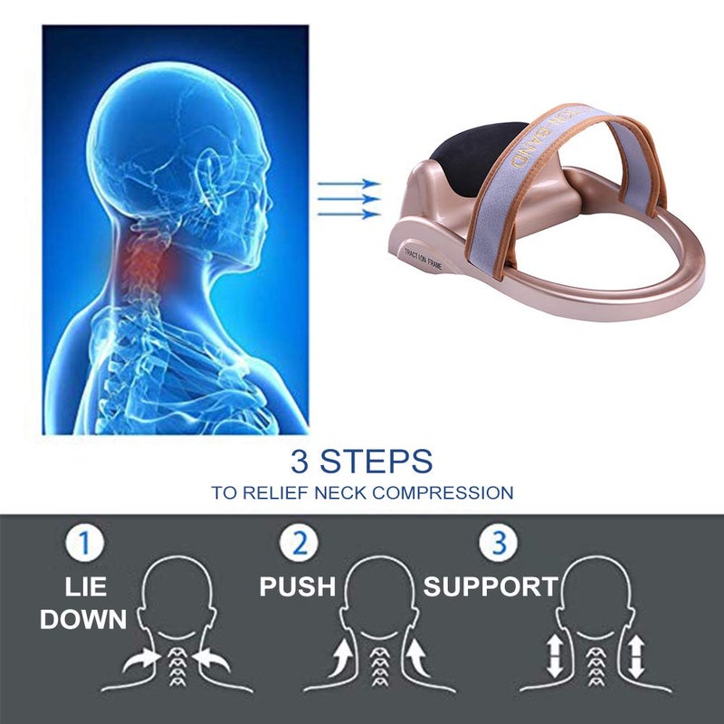 WOOLALA Cervical Neck Traction Device, Chronic Neck Pain Relief Muscle Relax Pillow with Band Neck Curve Correct Home Neck Stretcher - Image 3